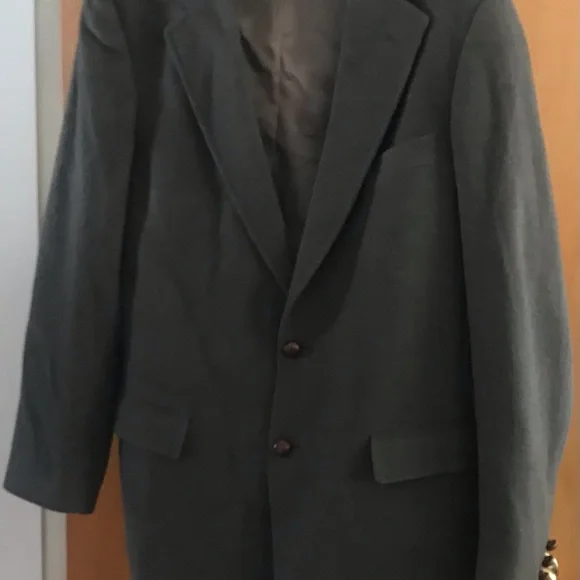 Man’s Sport Coat Camel Hair Grey-Brown Large Fabric Scotland Made USA Orig Owner - Picture 4 of 16